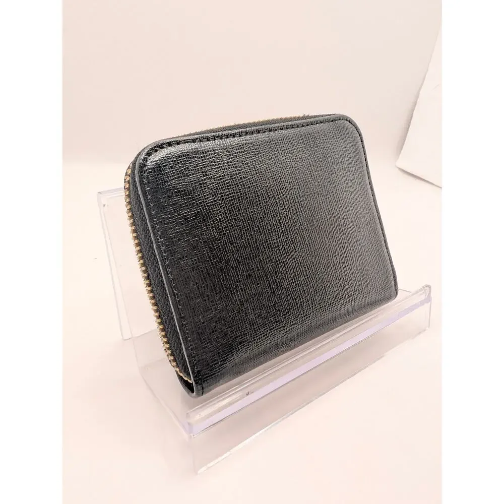 Authentic Furla Black Saffiano Leather Zip Around Wallet